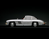 AUT 21 RK0116 01
1956 Mercedes-Benz 300SL Gullwing Silver Profile On Gray Line Studio