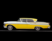 AUT 21 RK1872 05
1957 Mercury Turnpike Cruiser Yellow And White Side View Gray Line Studio