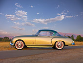 AUT 21 RK2496 01
1954 Nash-Healey LeMans Coupe Green Profile View On Pavement By Field
