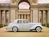AUT 21 RK2497 01
1952 Bentley R Type Silver Profile View On Pavement By Building