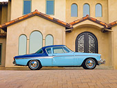 AUT 21 RK2588 01
1955 Studebaker Commander Coupe Blue Profile View On Pavement By House