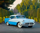 AUT 21 RK2616 01
1956 Oldsmobile Super 88 Blue On Road In Front Of Trees