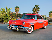 AUT 21 RK2844 01
1953 Mercury Monterey Red 3/4 Front View On Pavement By Palm Trees