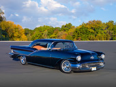 AUT 21 RK2887 01
1957 Oldsmobile Ninety-Eight Coupe Black 3/4 Front View On Pavement