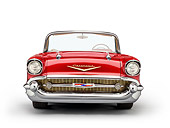 AUT 21 RK2952 01
1957 Chevrolet Bel Air Convertible Red Front View On White Seamless