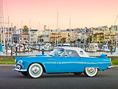 AUT 21 RK2989 01
1956 Ford Thunderbird Blue Profile View On Pavement By Marina