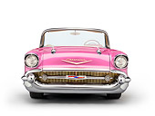 AUT 21 RK3017 01
1957 Chevrolet Bel Air Convertible Pink Front View On White Seamless
