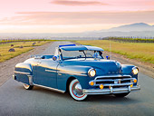 AUT 21 RK3039 01
1950 Dodge Wayfarer Blue 3/4 Front View On Road By Vineyard