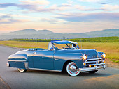 AUT 21 RK3041 01
1950 Dodge Wayfarer Blue 3/4 Side View On Road By Vineyard