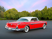 AUT 21 RK3120 01
1955 Imperial Newport Coupe Red And White 3/4 Rear View On Pavement