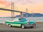 AUT 21 RK3151 01
1959 Dodge Coronet Green 3/4 Front View On Pavement By Bay Bridge