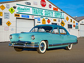 AUT 21 RK3169 01
1952 Kaiser Manhattan Turquoise And Blue 3/4 Front View On Pavement By Traffic Safety Supply Store