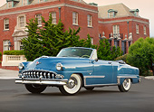 AUT 21 RK3277 01
1953 DeSoto Firedome French Blue 3/4 Front View On Pavement By Brick Building