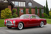AUT 21 RK3291 01
1953 Chrysler Ghia Red 3/4 Front View On Pavement By House