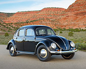 AUT 21 RK3308 01
1953 Volkswagen Rometsch-Taxi Black 3/4 Front View On Pavement In Desert