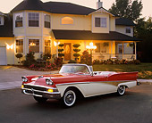 AUT 21 RK0064 03
1958 Ford Fairlane 500 Skyliner Retractable 3/4 Front View Red & White By House