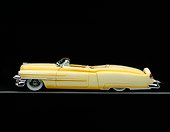 AUT 21 RK0149 07
1953 Cadillac Eldorado Convertible Yellow Profile On Gray Line Studio Background