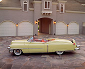 AUT 21 RK0250 05
1953 Cadillac Eldorado Convertible Yellow Profile View On Driveway