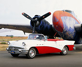 AUT 21 RK0292 02
1956 Buick Special Convertible Red And White 3/4 Front View By Airplane