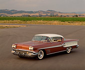 AUT 21 RK0300 04
1958 Pontiac Bonneville Brown And White 3/4 Front View On Pavement