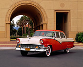 AUT 21 RK0332 07
1956 Ford Fairlane Town Sedan Red And White 3/4 Side On Pavement