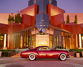 AUT 21 RK0346 04
1953 Chrysler D'Elegance Concept Burgundy Profile In Front Of Lighted Museum At Night