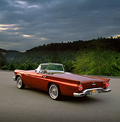 AUT 21 RK0441 02
1957 Ford Thunderbird Convertible Cinnamon 3/4 Rear View On Pavement