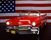 AUT 21 RK0474 03
1956 Cadillac Convertible Red 3/4 Front View Patriotic Studio