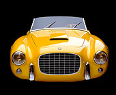 AUT 21 RK0500 02
1952 Yellow Siata Spyder 208-S, head on in studio on black