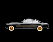 AUT 21 RK0504 04
1953 Black Cadillac Ghia Coupe, profile in studio on black