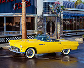 AUT 21 RK0513 07
1955 Ford Thunderbird Convertible Yellow 3/4 Front View By Diner