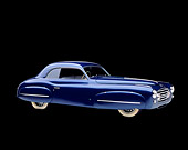 AUT 21 RK0521 04
1952 Blue DeLaHaye Coupe 235, slight 3/4 front in studio on black