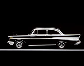 AUT 21 RK0569 10
1957 Chevy Bel Air Black Side View On Gray Line Studio