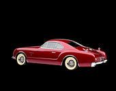 AUT 21 RK0572 02
1953 Chrysler Sport Coupe D'Elegance Red 3/4 Rear View Studio