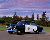 AUT 21 RK0672 08
1953 Chevrolet Bel Air Police Car 3/4 Side View On Pavement