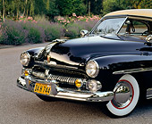 AUT 21 RK0727 05
1950 Mercury Monterey Convertible Black 3/4 Front View Close Up