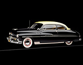 AUT 21 RK0737 02
1950 Mercury Monterey Black Convertible 3/4 Side View On Gray Line Studio