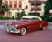AUT 21 RK0768 01
1950 Pontiac Catalina Convertible Brown 3/4 Front View On Pavement By Building