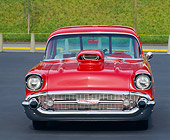 AUT 21 RK0934 05
1957 Pro Street Chevrolet Red Head On View On Pavement By Green Hill
