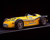 AUT 21 RK1125 04
1953 Kurtis 500B Indy Roadster Yellow Profile On Gray Line Studio