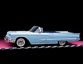 AUT 21 RK1451 07
1959 Ford Thunderbird Convertible Light Blue On Checkered Line Pink Floor Studio