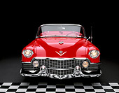 AUT 21 RK1488 03
1954 Cadillac El Dorado Convertible Red Head On Shot Checkerboard Floor Studio