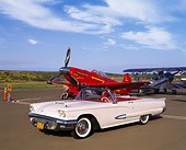 AUT 21 RK1517 07
1959 Ford Thunderbird Convertible White 3/4 Side View With Airplane