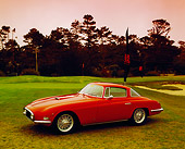 AUT 21 RK1785 02
1954 Fiat Vignale 8V Coupe Red 3/4 Front View On Grass By Trees