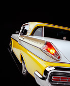 AUT 21 RK1871 06
1957 Mercury Turnpike Cruiser Yellow And White Close Up Rear Shot Studio