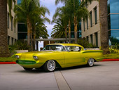 AUT 21 RK2036 01
1958 Chevrolet Impala Lime Gold 3/4 Side View On Pavement