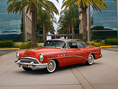 AUT 21 RK2041 01
1954 Buick Super Red Black Top 3/4 Side View On Pavement