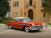 AUT 21 RK2045 01
1958 Chevrolet Impala Red White Top 3/4 Front View On Pavement