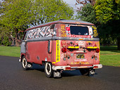 AUT 21 RK2084 01
1959 Volkswagen Delivery Van Rusty Red 3/4 Rear View On Pavement