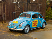 AUT 21 RK2094 01
1953 Volkswagen Pan American Bug Light Blue 3/4 Front View On Pavement